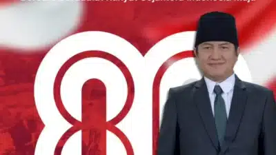 Akhmadi Yasid saat menyampaikan pandangan tentang kemerdekaan dan pemerataan pembangunan di Madura pada HUT RI ke-80.