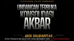 Gabungan organisasi Cipayung Plus Sumenep saat menggelar Konsolidasi Akbar di Taman Bunga sebagai respons atas tragedi Affan Kurniawan yang tewas dilindas mobil rantis Polri.