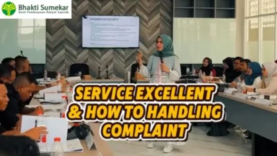 Pelatihan Service Excellent BPRS Bhakti Sumekar bersama Muamalat Institute di Sumenep, 12–13 September 2025.
