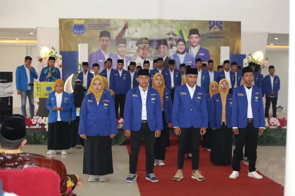 Pelantikan PC PMII Sumenep periode 2025–2026 di Islamic Center Sumenep dengan tema “PMII Next Generation Adaptive, Progressive, And Collaborative.”