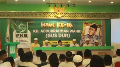 Kader PKB Sumenep mengikuti Haul Gus Dur dan Pendidikan Kader Pertama Loyalis di Aula Gus Dur, Kabupaten Sumenep.