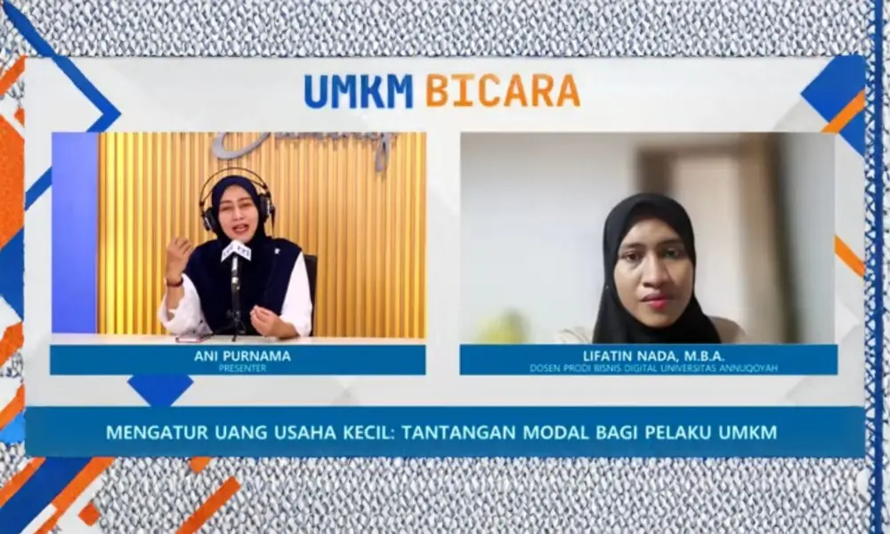 Lifatin Nada saat menyampaikan materi penguatan manajemen dan mindset UMKM di Sumenep.